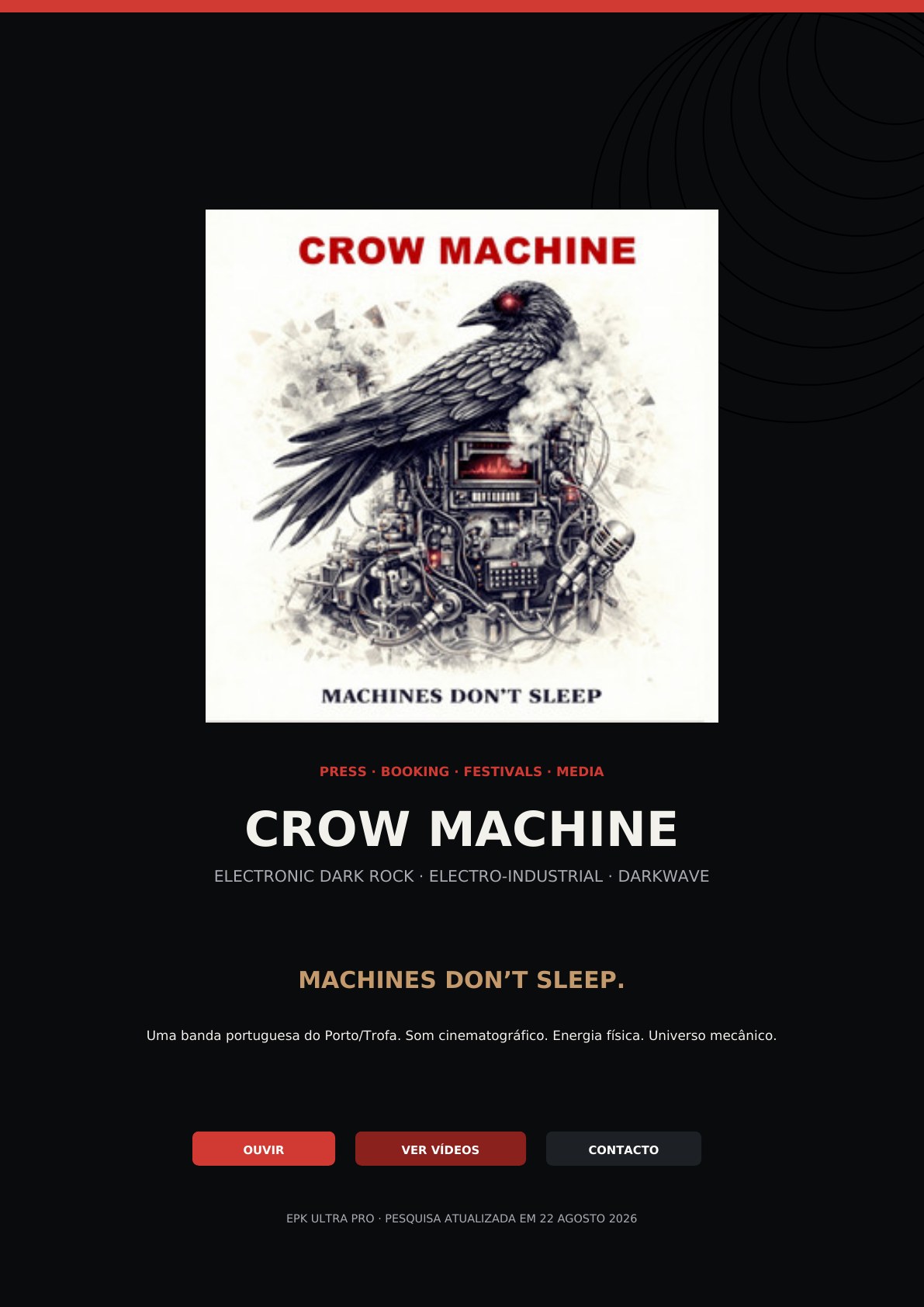 Capa do EPK Crow Machine 2026